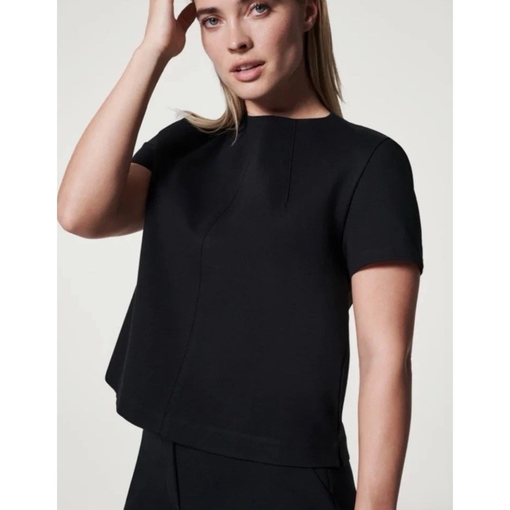 Spanx The Perfect Funnel Top Classic Black Size 2X Short Sleeve